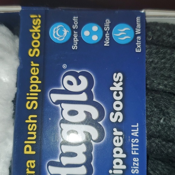 New Huggle Gray Slipper Fleece Cablelknit OSFA As Seen On TV - Picture 4 of 6